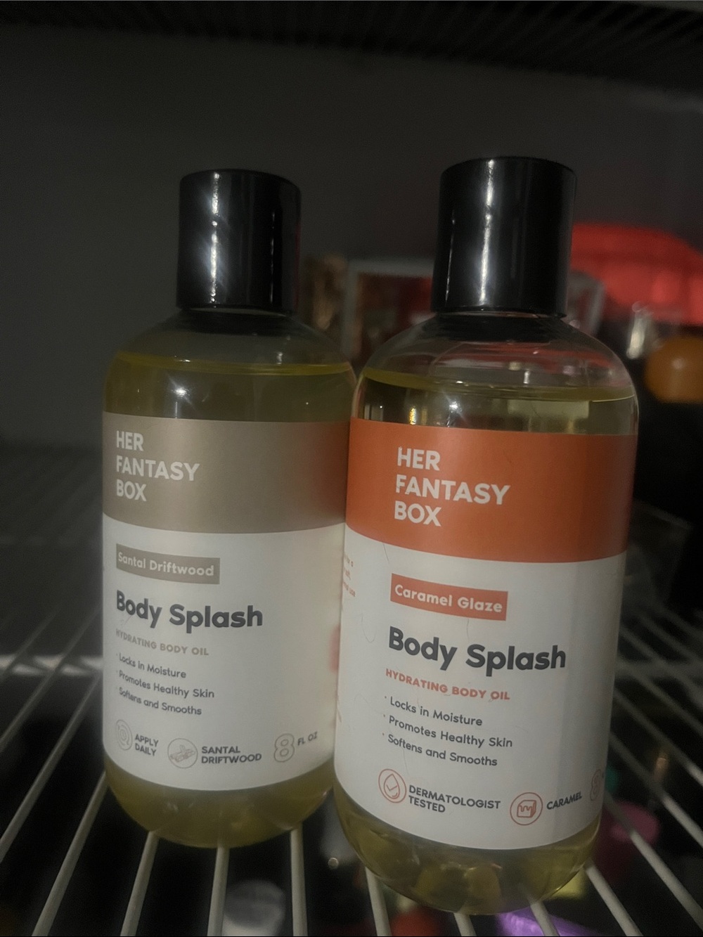 Body oil duo HER FANTASY BOX body Splash - Caramel Glaze & santal driftwood 8oz